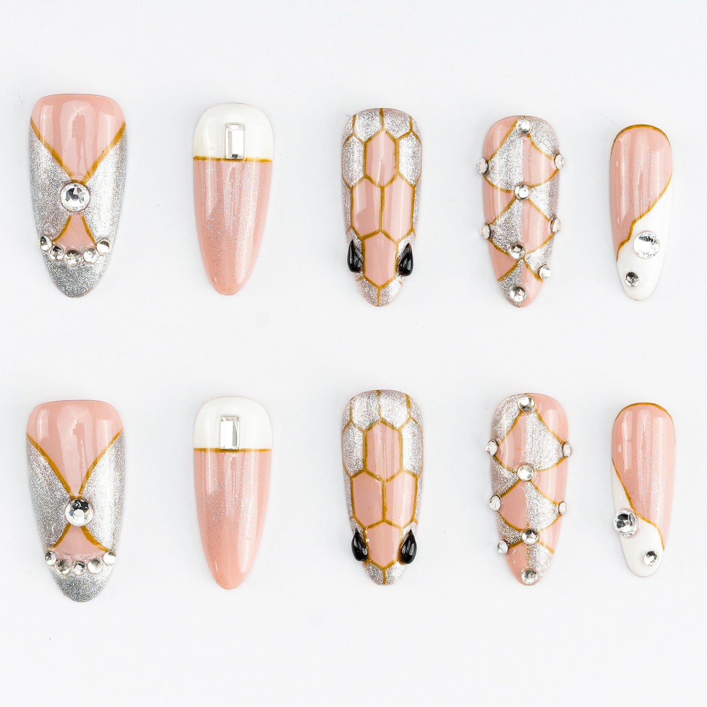 FASHION NAIL CTY-012 ネイルチップ アーモンド ロング ピンク系 春 重複利用可能 セール商品