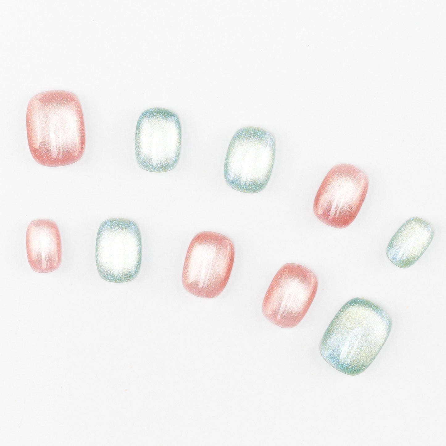 FASHION NAIL DFY-043 マグネットネイル ラウンド ショート カラフル系 重複利用可能