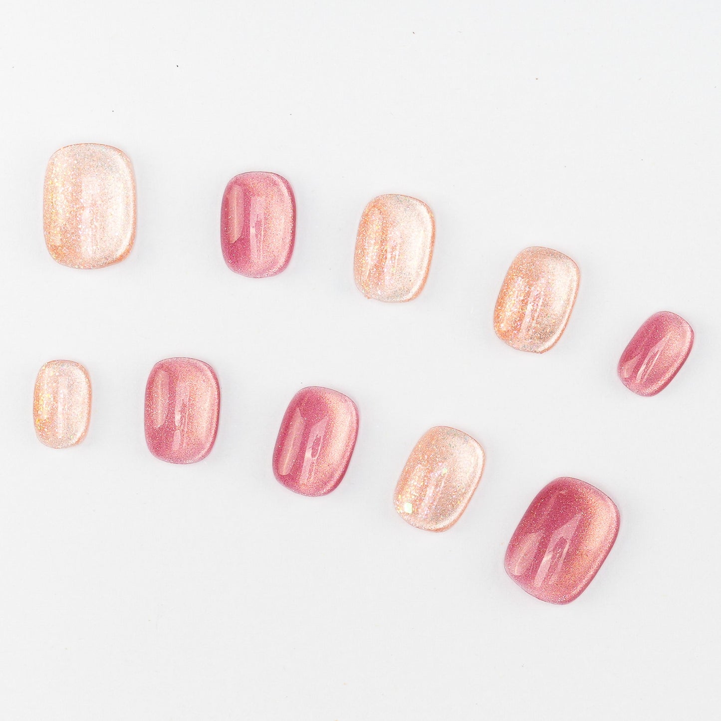 FASHION NAIL DFY-104 マグネットネイル オーバル/ラウンド選択可能 ショート オレンジ系 重複利用