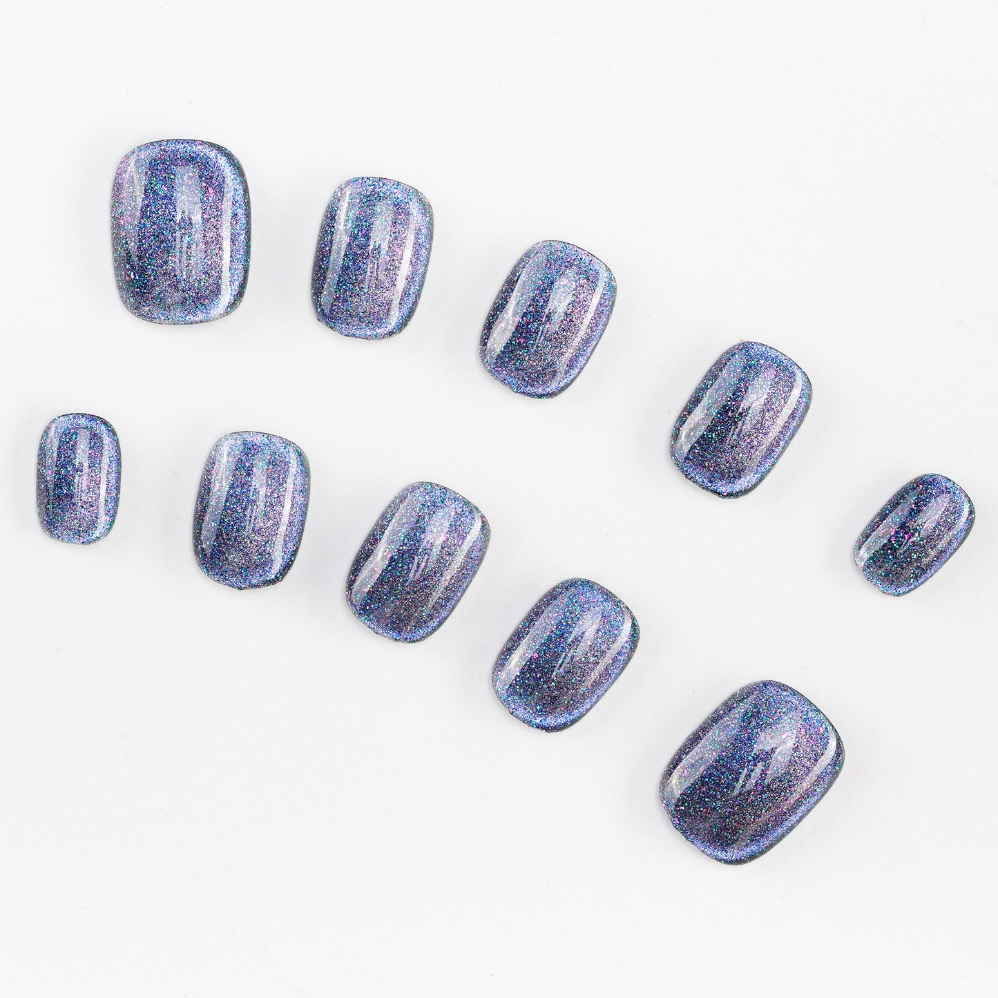 FASHION NAIL DFY-143 マグネットネイル アーモンド/ラウンド選択可能 ミディアム ショート パープル系 重複利用
