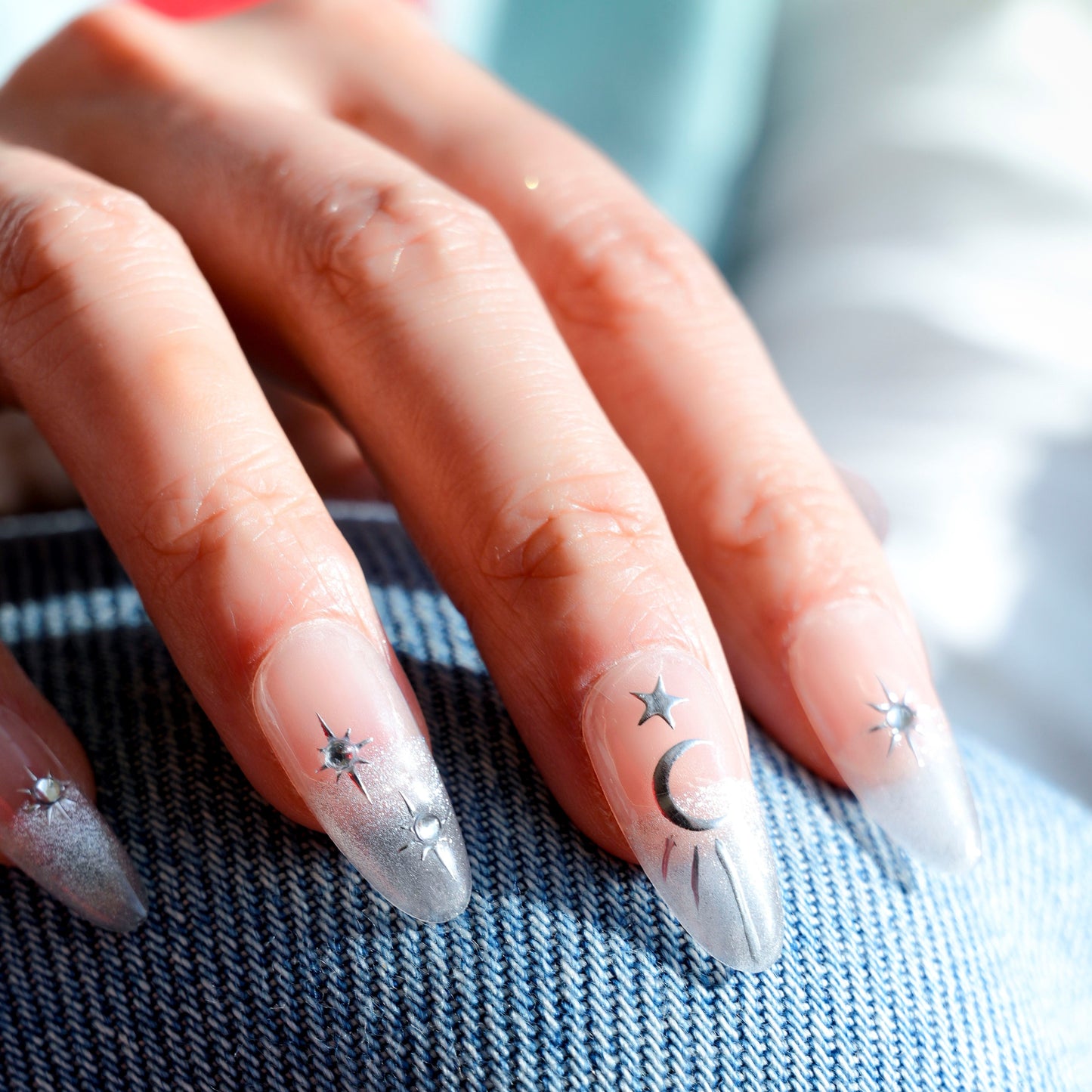 FASHION NAIL DTY-007 ネイルチップ オーバル ショート ホワイト系 春 夏 重複利用可能