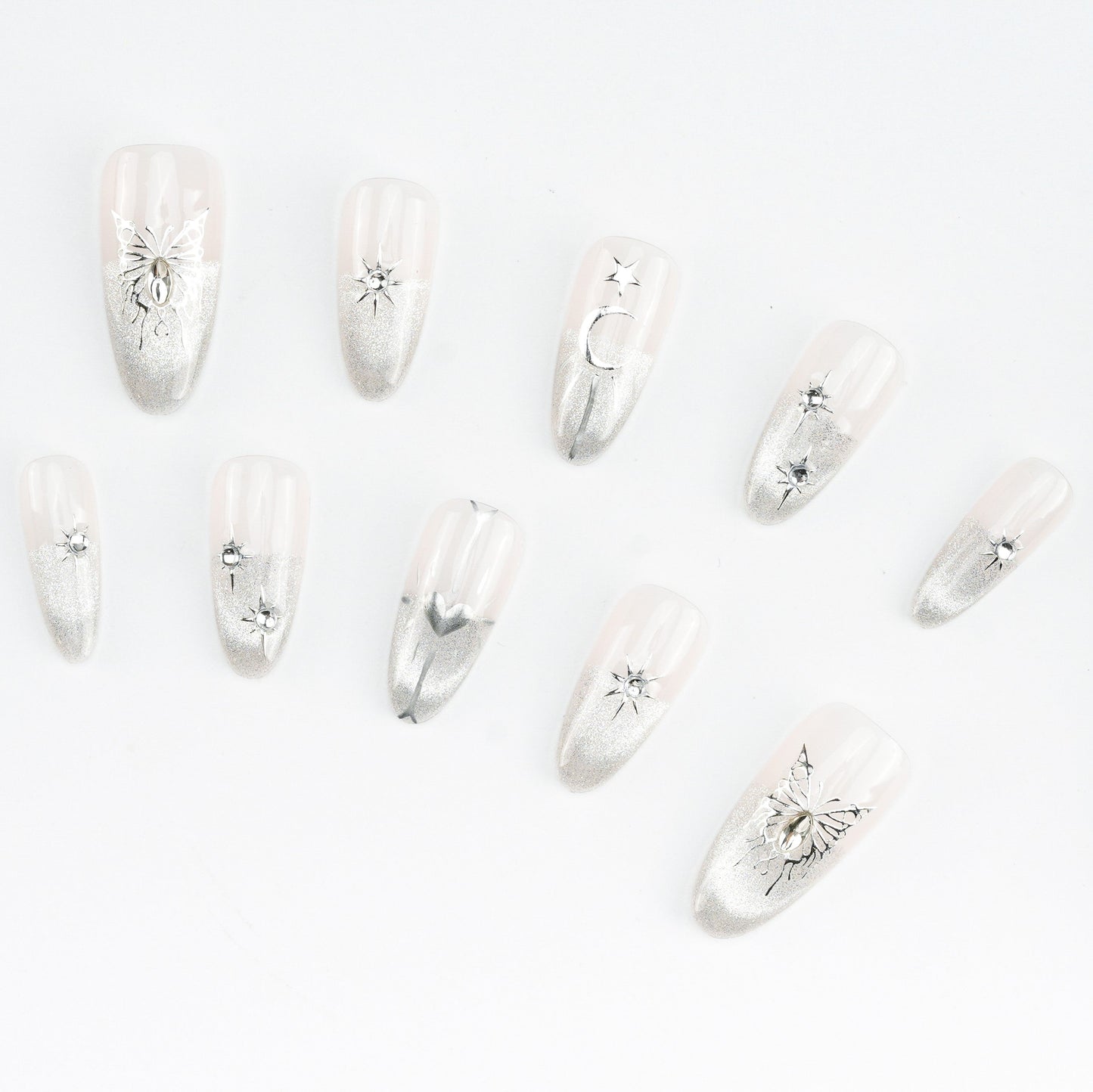 FASHION NAIL DTY-007 ネイルチップ オーバル ショート ホワイト系 春 夏 重複利用可能