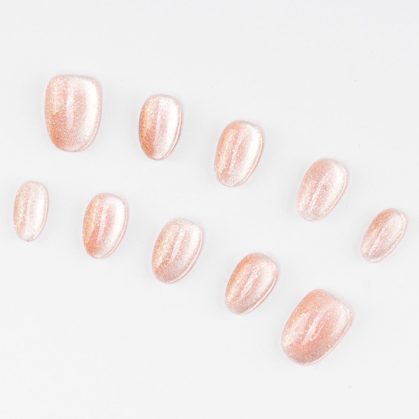 FASHION NAIL DFY-104 マグネットネイル オーバル/ラウンド選択可能 ショート オレンジ系 重複利用