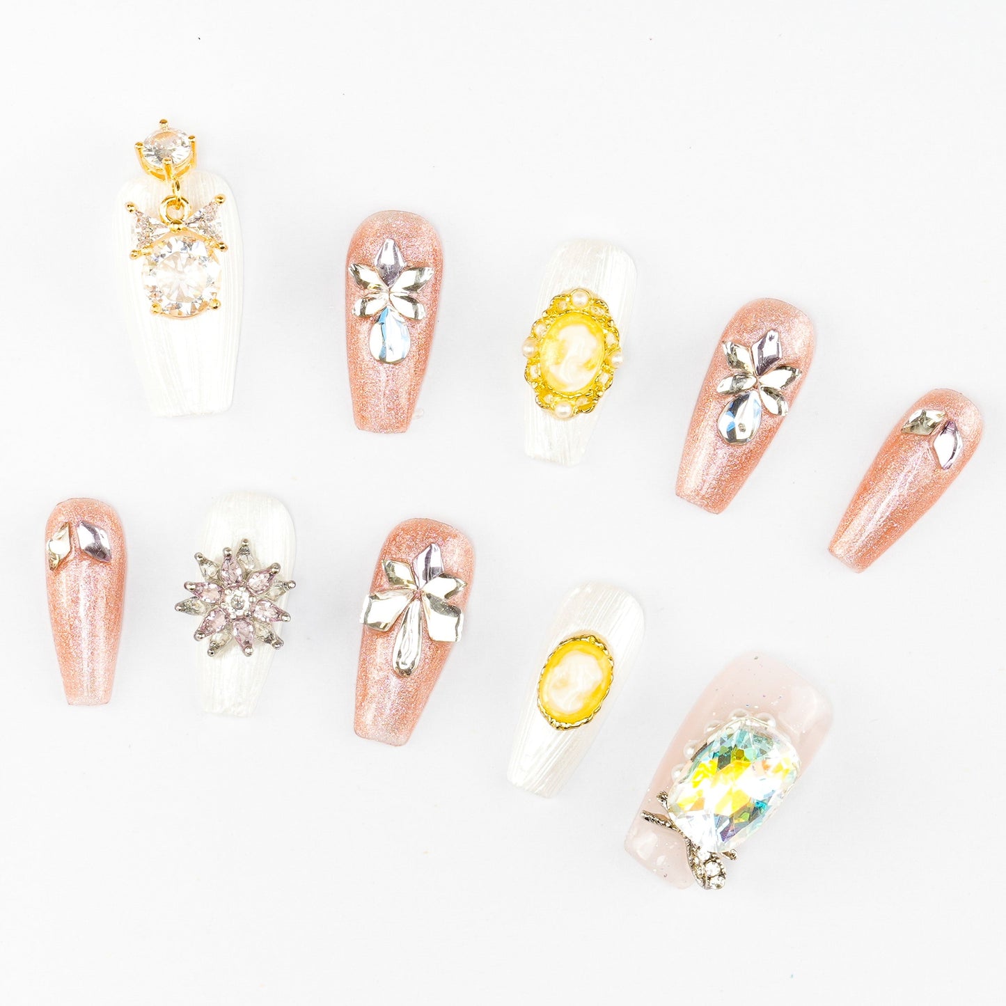 FASHION NAIL ZCT-037 ネイルチップ バレリーナ ロング カラフル系 重複利用可能 セール商品