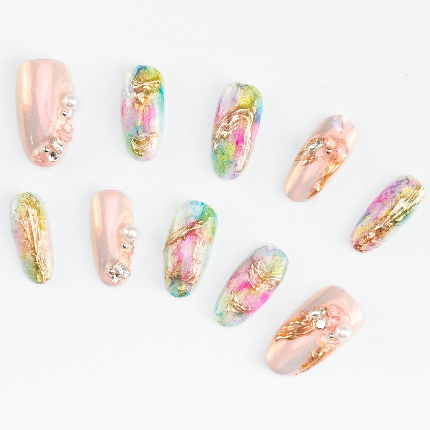 FASHION NAIL ZTY-008 ネイルチップ オーバル ミディアム ピンク系 春 重複利用可能 セール商品