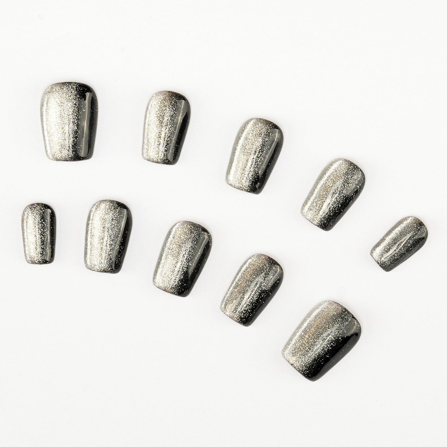 FASHION NAIL CDT-031 ネイルチップ バレリーナ ショート ブラック系 重複利用可能