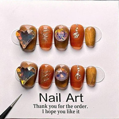 FASHION NAIL CDT-051 ネイルチップ バレリーナ ショート テラコッタカラー系 重複利用可能