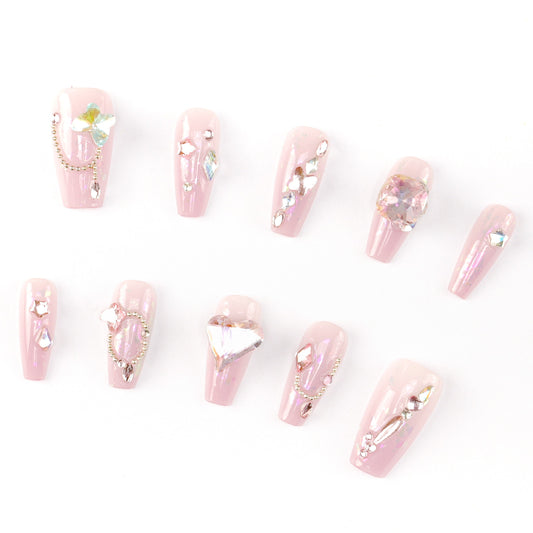 FASHION NAIL CT-055 ネイルチップ コフィン ロング パープル系 重複利用可能