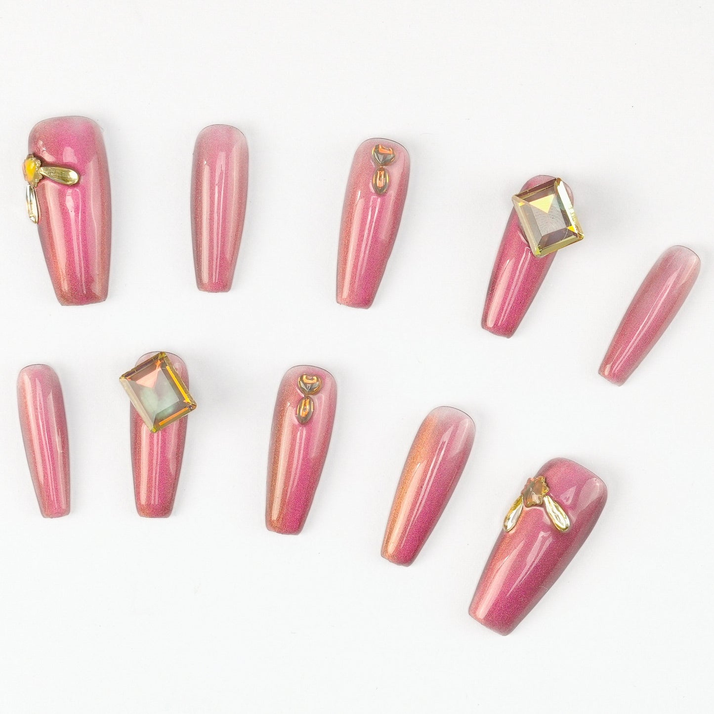 FASHION NAIL CT-073 ネイルチップ コフィン ロング パープル系 重複利用可能