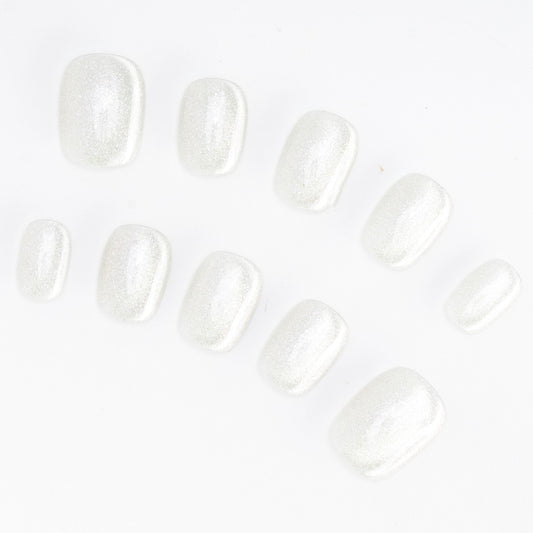 FASHION NAIL DFY-047 マグネットネイル ラウンド ショート ホワイト系 春 夏 秋 冬 重複利用可能