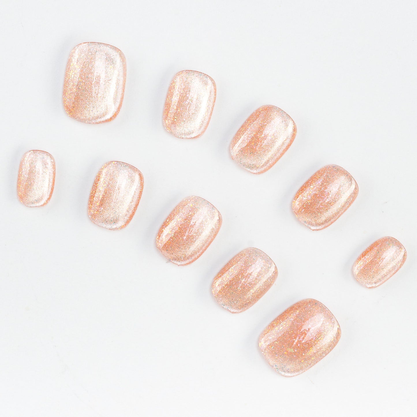 FASHION NAIL DFY-104 マグネットネイル オーバル/ラウンド選択可能 ショート オレンジ系 重複利用