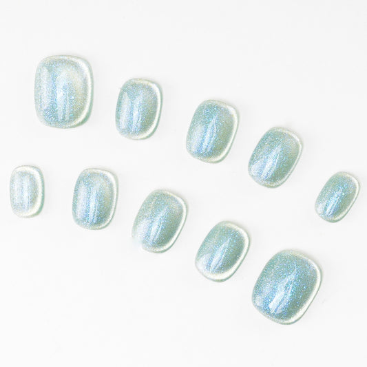 FASHION NAIL DFY-154 マグネットネイル ラウンド ショート グリーン系 夏 重複利用可能