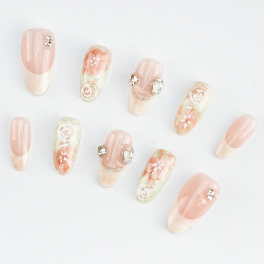 FASHION NAIL ZTY-002 ネイルチップ オーバル ミディアム ヌーディーカラー系 春 重複利用可能 セール商品