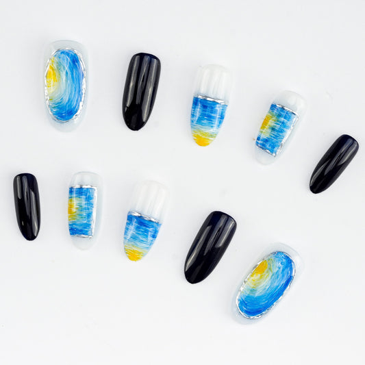 FASHION NAIL ZTY-004 ネイルチップ オーバル ミディアム カラフル系 重複利用可能 セール商品