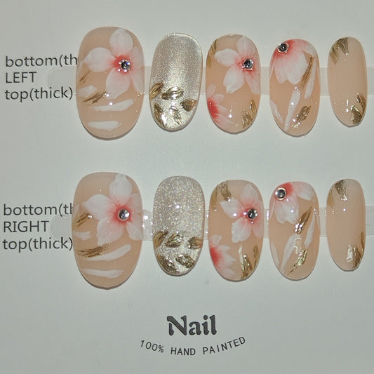 FASHION NAIL ZTY-011 ネイルチップ オーバル ミディアム ピンク系 重複利用可能